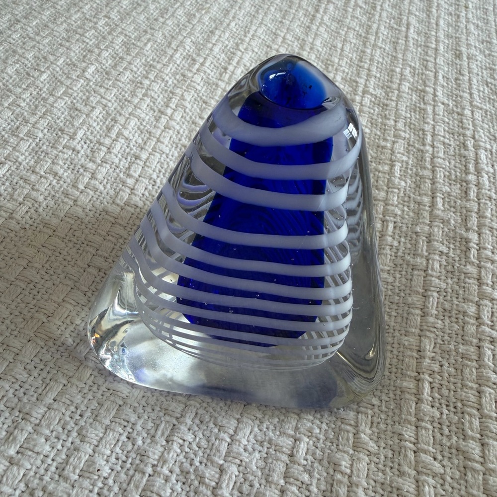 Vintage Cobalt Blue Art Glass Murano Style Perfume Vase